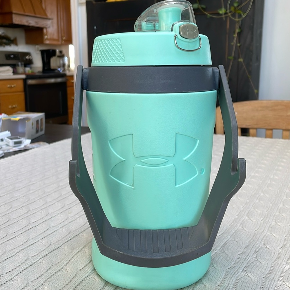 Under Armour Thermos 64 oz aqua Water Bottle Jug Canteen Handle insulated